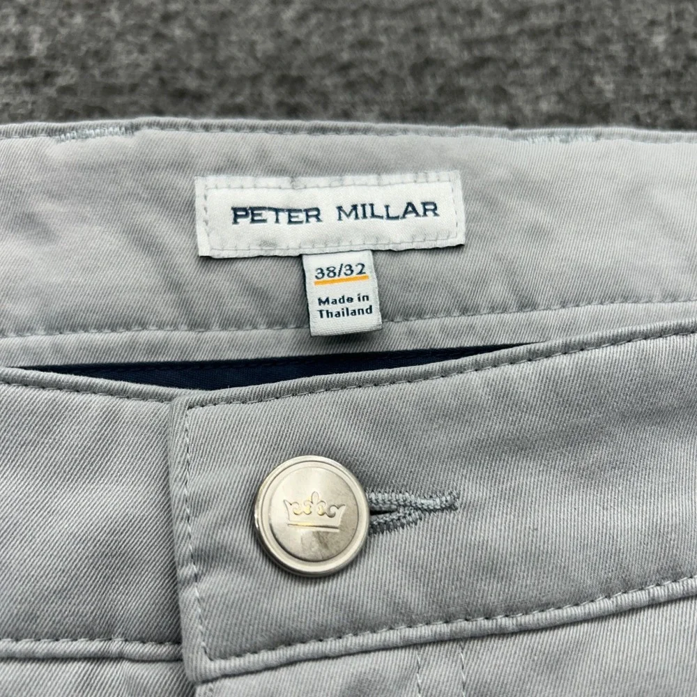Peter Millar EB66 Pants Mens 38x32 Golf Flex Preppy Performance Gray Classic Fit